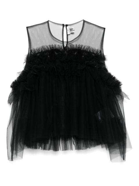 tulle ruffle blouse