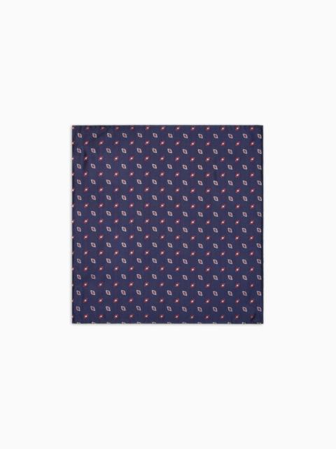 GEOMETRIC SILK JACQUARD POCKET SQUARE