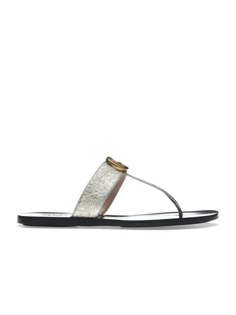 Leather thong sandal with Double G