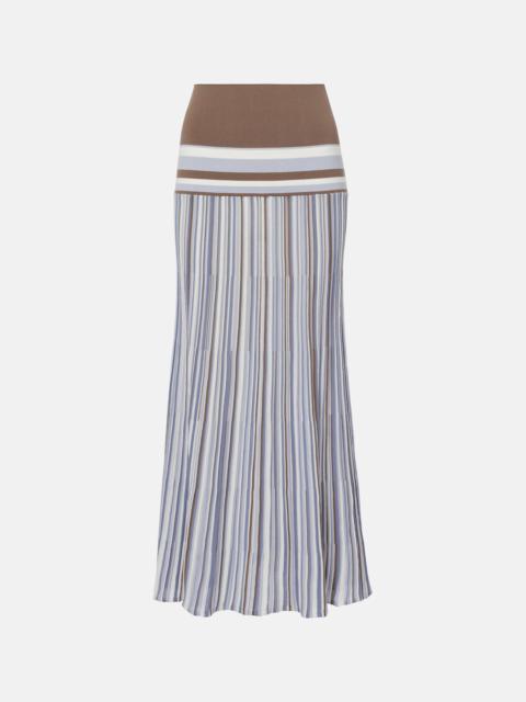 Citara striped cotton-blend maxi skirt