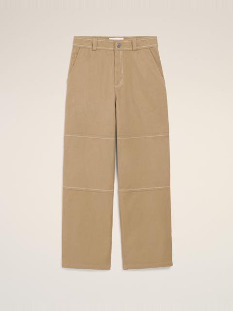 BEIGE COTTON WORKER TROUSERS