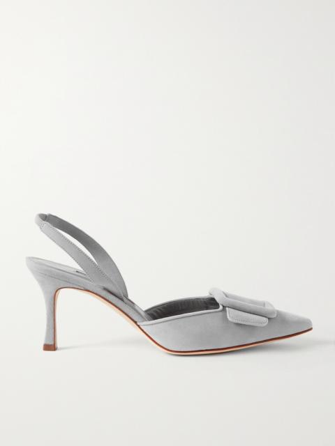 Maysli 70 Buckled Suede Slingback Pumps