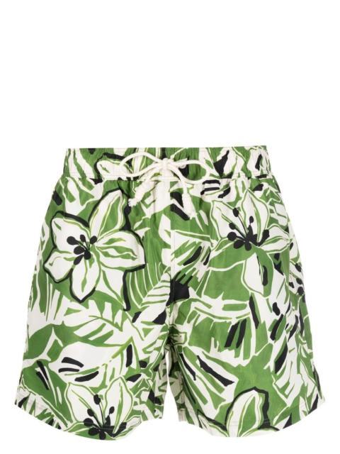 floral-print drawstring swim shorts