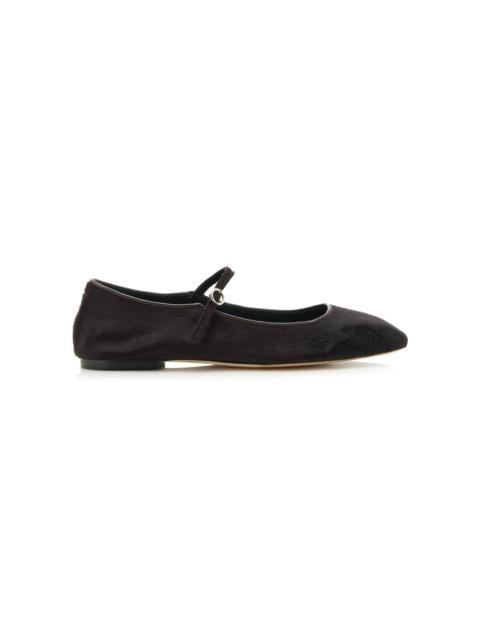 Uma Ponyhair Mary-Jane Flats brown