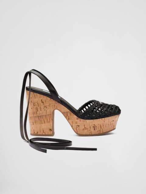 Raffia wedge sandals