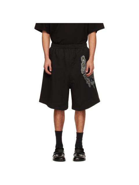Black Cross Chain Shorts
