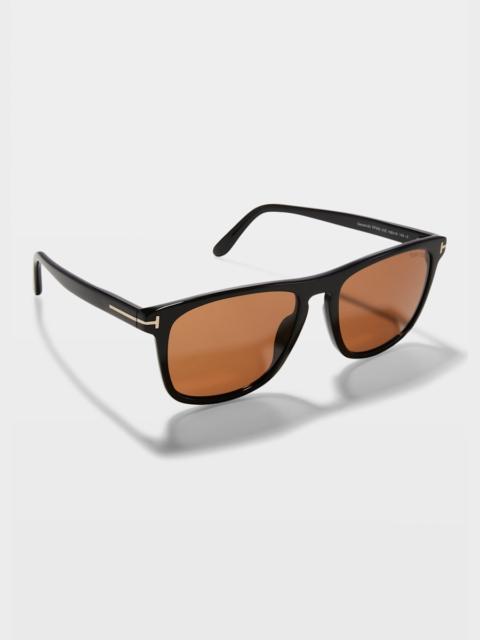 Men's Gerard-02 Square T-Logo Sunglasses