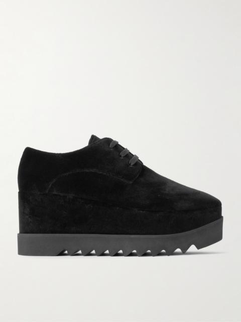 Elyse Velvet Platform Brogues