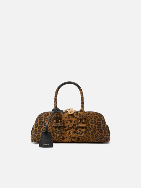 SUEDE HANDBAG WITH MACULA PRINT