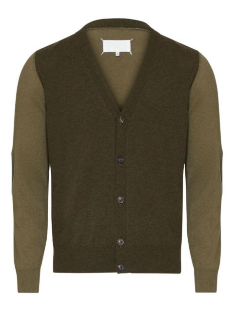 elbow-patch wool cardigan