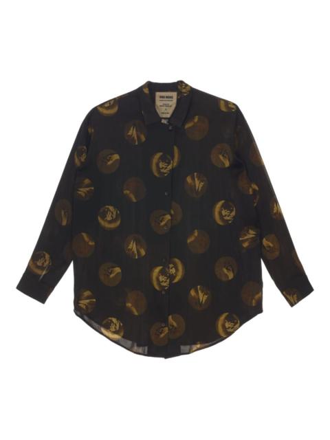 circular-print silk-blend shirt