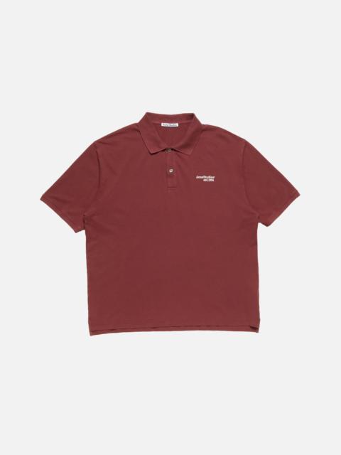 Washed logo polo - Maroon red
