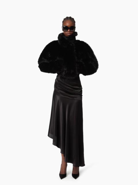 Black Asymmetric Draped Skirt