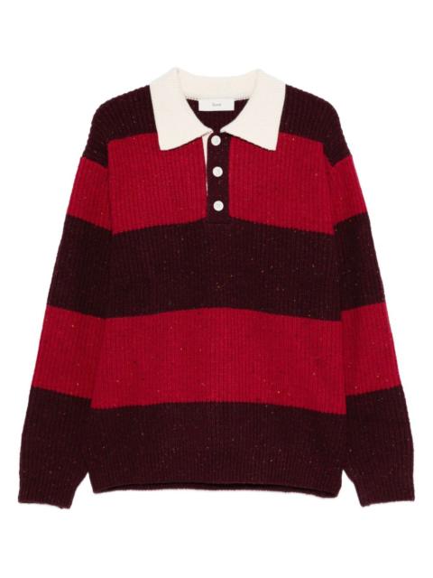 striped polo-neck sweater