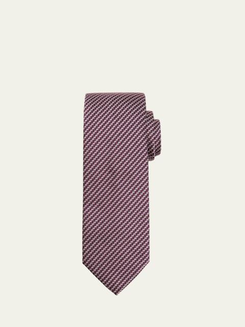Men's Bicolor Chevron Silk Tie