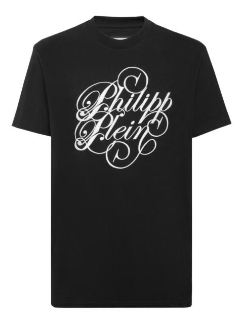 Plein Coursive-embroidered T-shirt