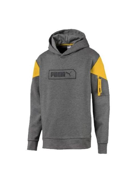 PUMA Casual Sports Splicing Alphabet Printing hooded Colorblock Long Sleeves Gray 581114-03