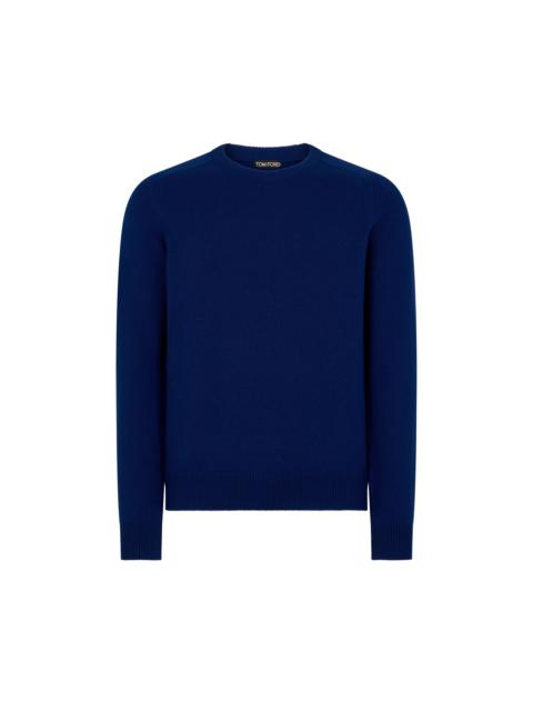 CASHMERE SADDLE CREW NECK