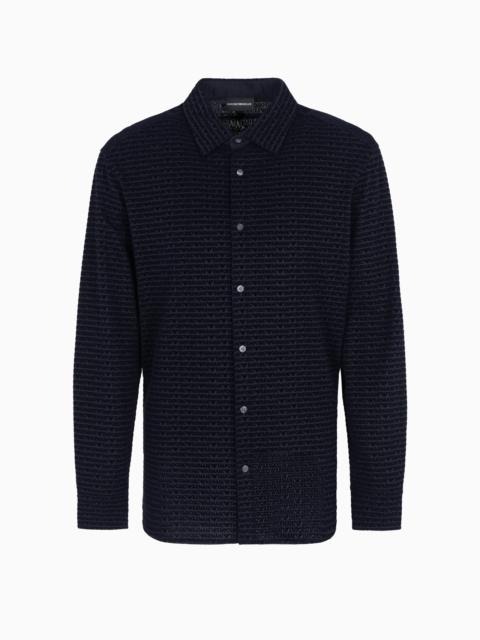ASV LYOCELL BLEND JERSEY SHIRT WITH ALL-OVER FLOCKED LOGO LETTERING