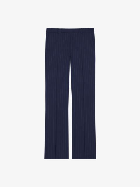 SLIM FIT STRIPED TAILORED PANTS IN WOOL