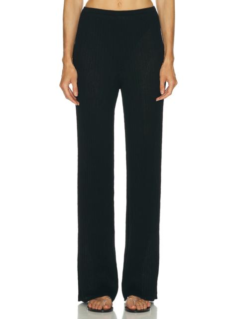 Sheer Knit Cropped Wide Leg Pant
