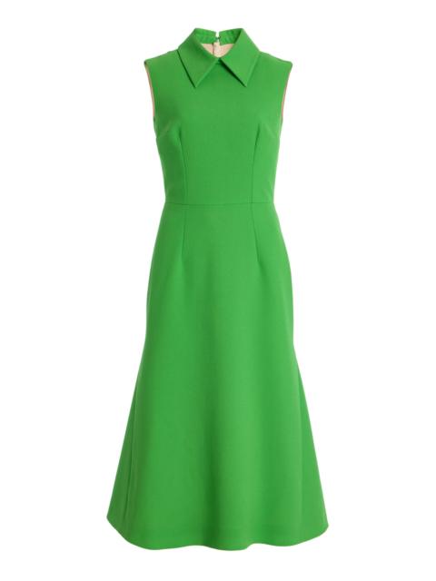 Leontine Collared Wool Dress green