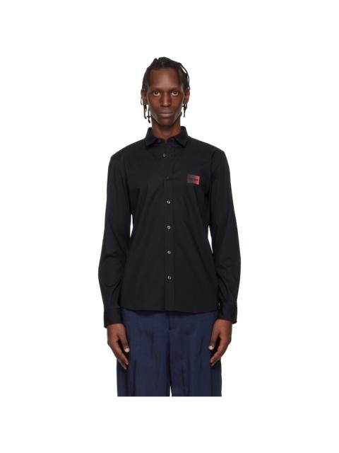 Black Relaxed-Fit Stretch-Cotton Canvas Shirt