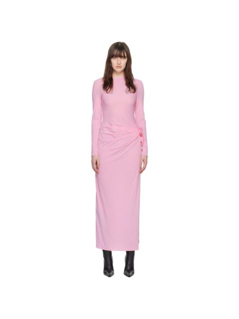 Pink Ruched Maxi Dress