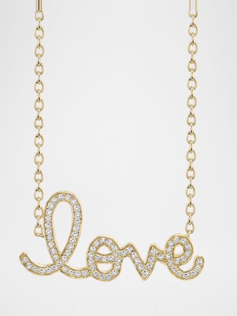 XL Diamond Love Necklace in 14K Yellow Gold