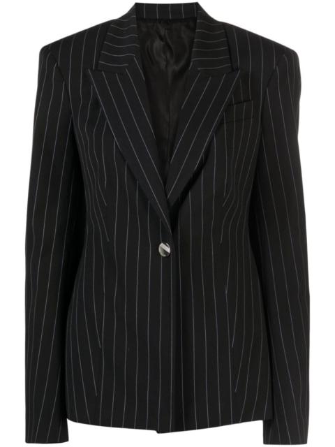 Glen pinstripe single-breasted blazer