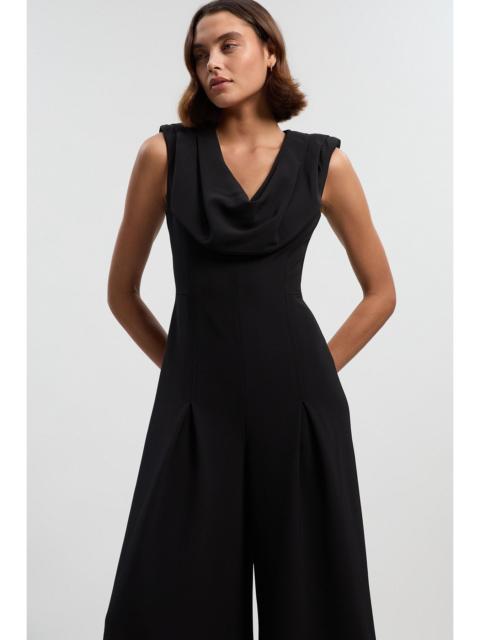 Tailored Drape Wide Leg Jumpsuit