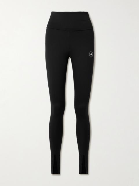 TrueStrength logo-jacquard recycled stretch-jersey leggings Black