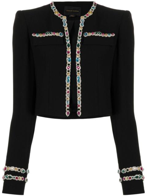 crystal-embellished cady cropped jacket