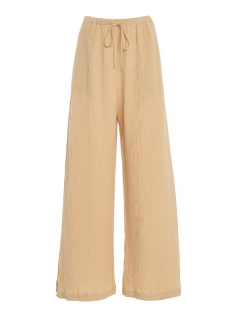Pisca Tie-Detailed Wide-Leg Pants nude