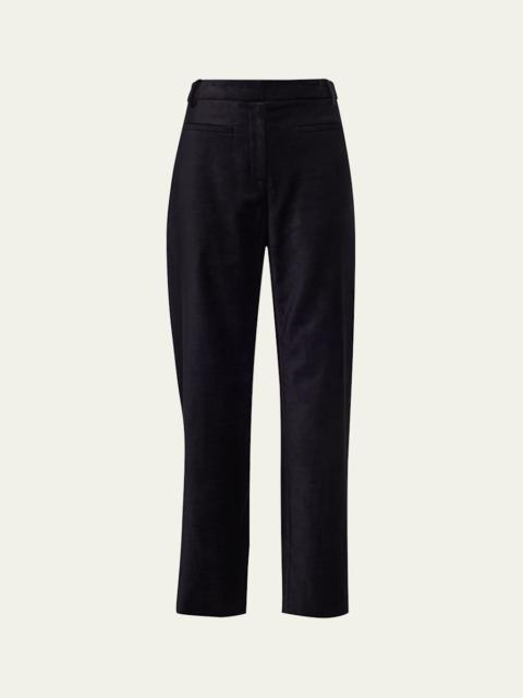 Alice Velvet Straight-Leg Trousers