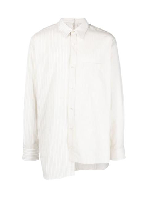 STRIPED ASYMMETRIC-HEM SHIRT