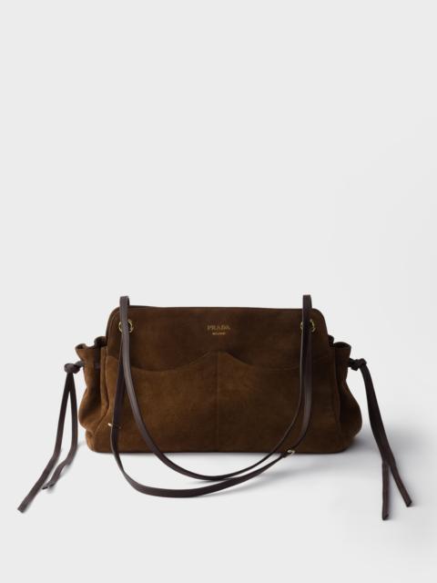 Prada Carry large suede tote bag