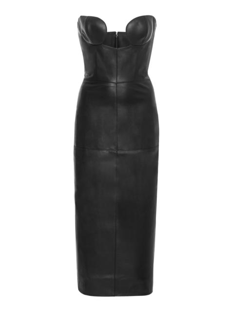 Bonded Leather Dress black