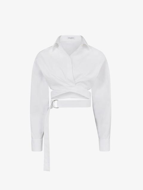 CROSS OVER SHIRT IN COTTON POPLIN