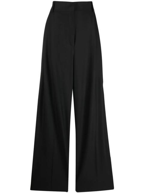 pleated high-waisted trousers
