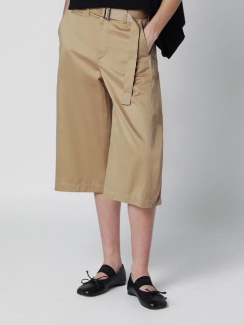 Beige cotton chino bermuda shorts