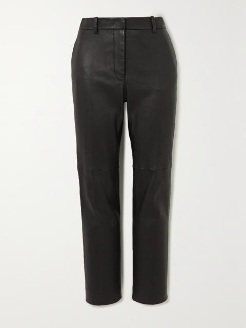 Coleman Leather Slim-fit Pants