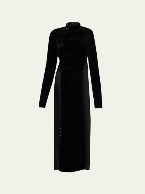Benitier Open-Back Velvet Maxi Dress