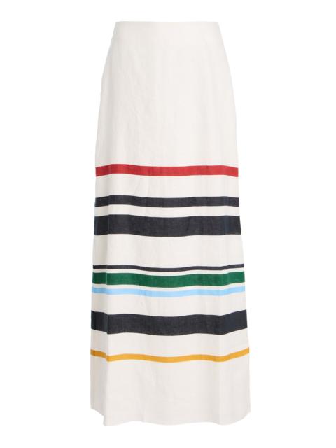 Exclusive Tua Striped Linen Maxi Skirt multi