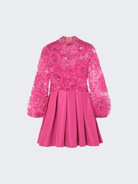 Embellished Long Sleeve Mini Dress Pink