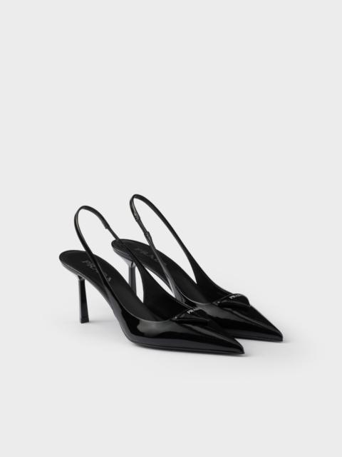Patent leather slingback pumps