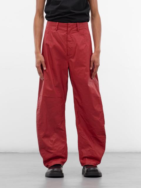 Red Pina Coated Canvas Trousers
