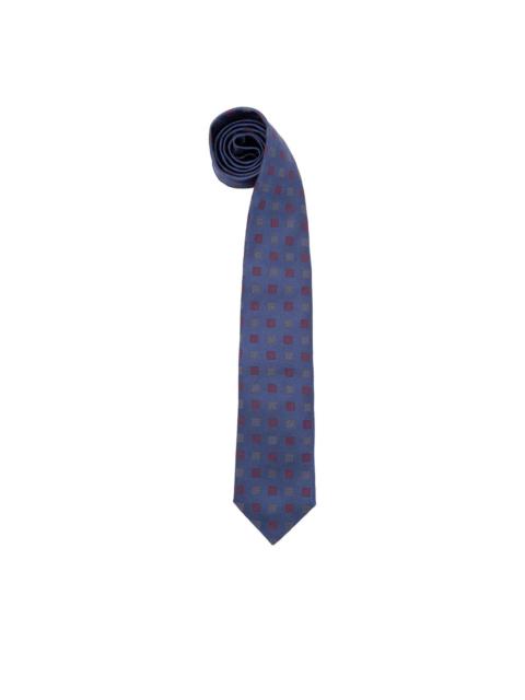square-pattern silk tie