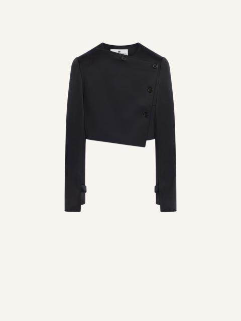 OBLIQUE SATIN TAILORED JACKET