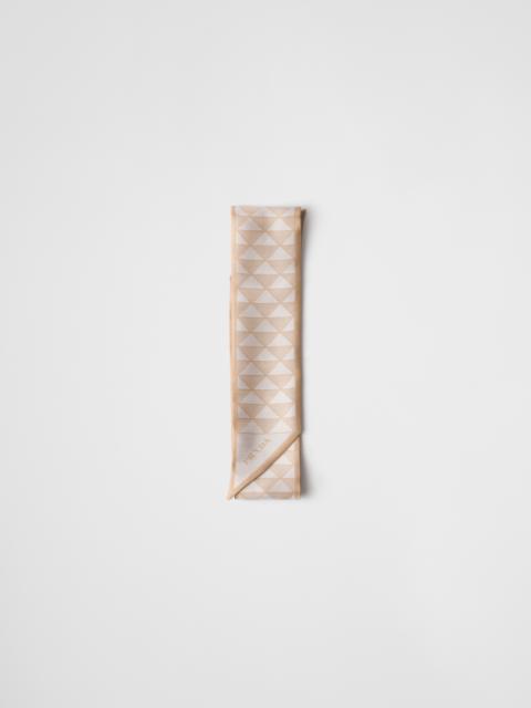 Printed silk skinny scarf